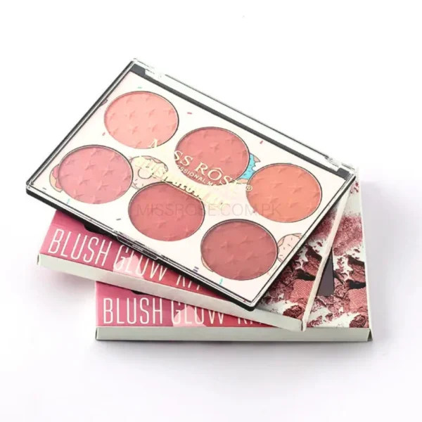 6 color miss rose blush palette