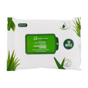 glamorous face aloe vera face and body cleansing wipes, gf1042, 30 pack
