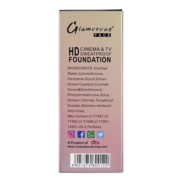 glamorous face hd cinema & tv waterproof long lasting foundation, 05 natural tan, gf7822