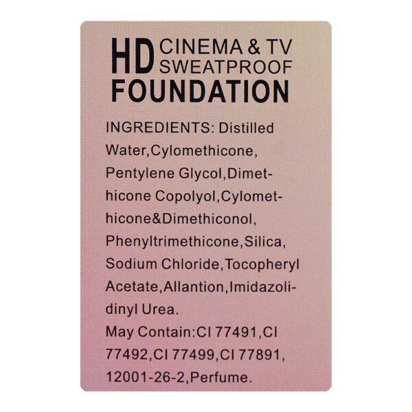 glamorous face hd cinema & tv waterproof long lasting foundation, 05 natural tan, gf7822