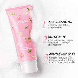 bioaqua peach cleanser foam amino acid clarifying facial skin cleansing