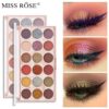 miss rose 12 color eyeshadow & 6 color glitter palette