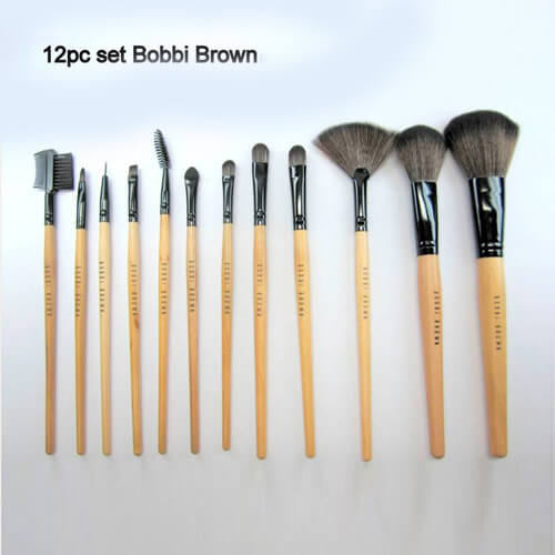 bobbi brown 12pcs makeup brush set with leather bag