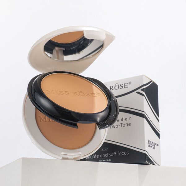 miss rose black & white two tone face powder