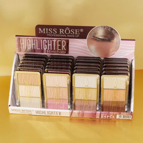 miss rose 3 color hyper real highlighter kit
