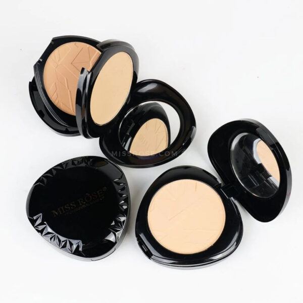 miss rose 2in1 bright double layer compact black triangle face powder