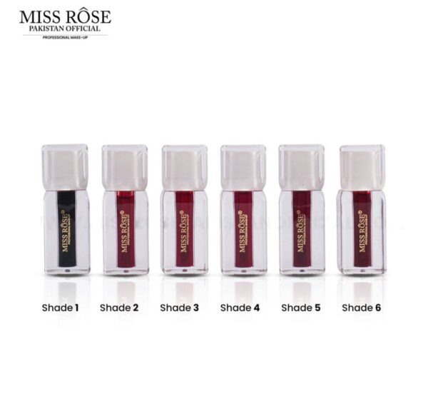 miss rose crystal no transfer 2in1 lipstick tint & liquid blusher 6pcs set
