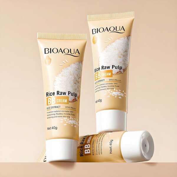 bioaqua rice raw pulp bb cream rice extract spf45 pa+++