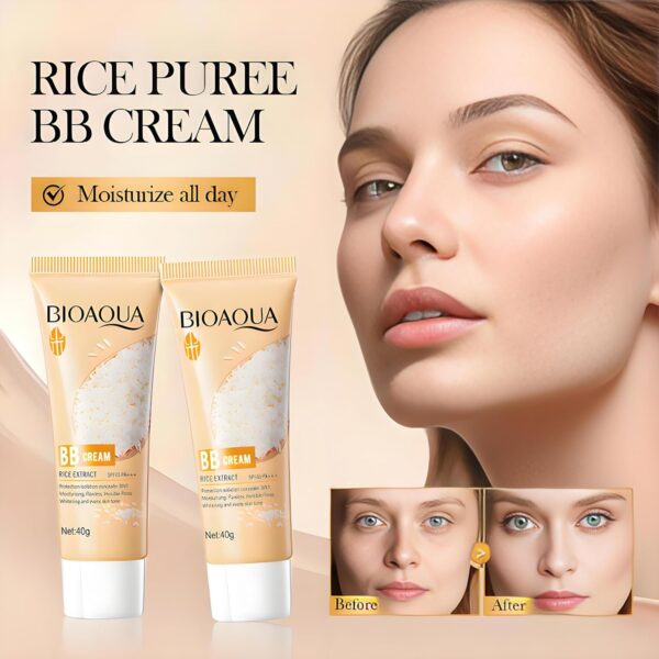 bioaqua rice raw pulp bb cream rice extract spf45 pa+++