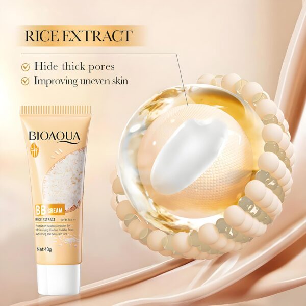 bioaqua rice raw pulp bb cream rice extract spf45 pa+++