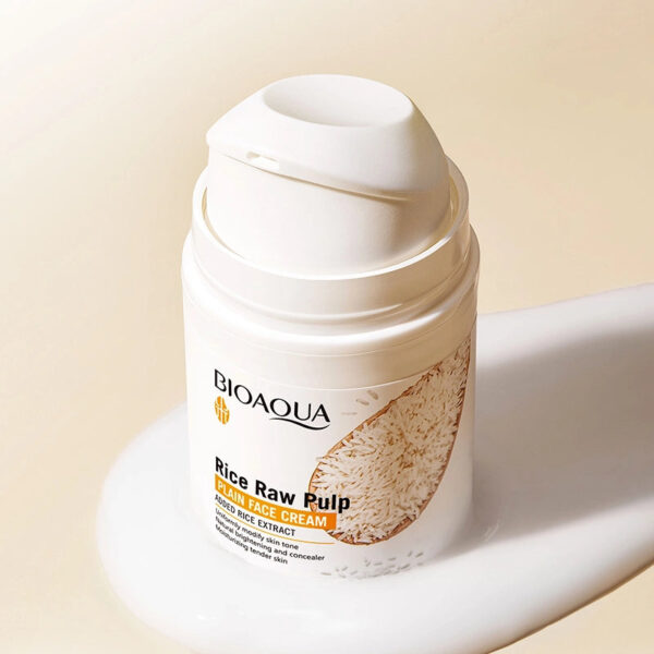 bioaqua rice raw pulp plain face cream uniformly modify skin tone natural brightening concealer moisturizing 50g