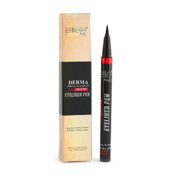 emelie derma 24 hour waterproof matte marker eyeliner pen black