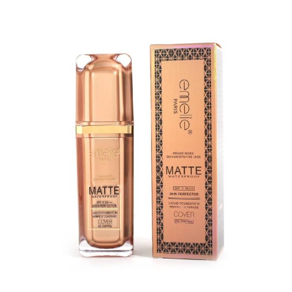 emelie matte waterproof skin perfector spf15+++ liquid foundation