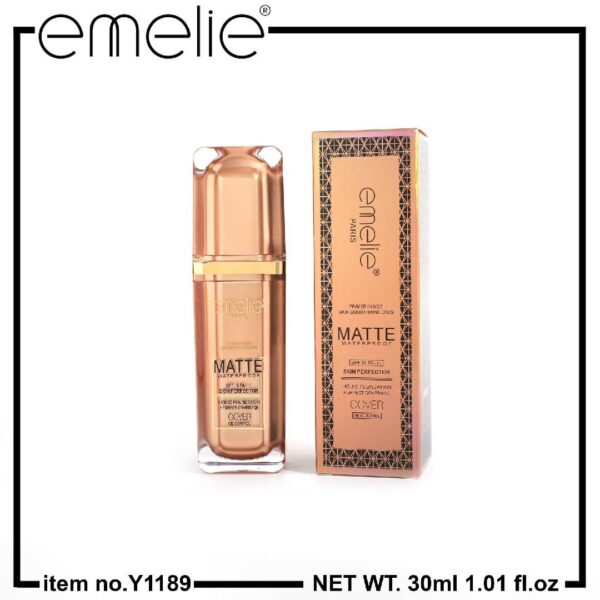 emelie matte waterproof skin perfector spf15+++ liquid foundation
