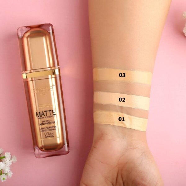 emelie matte waterproof skin perfector spf15+++ liquid foundation