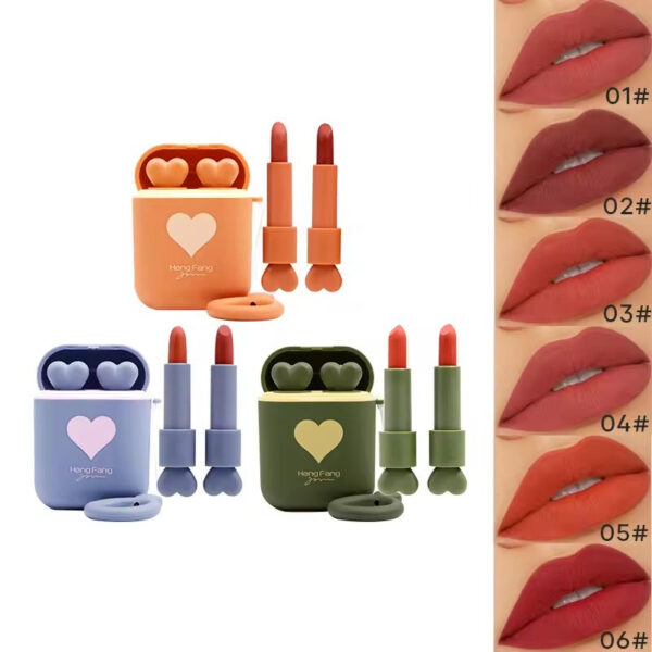 heng fang 2in1 cute girl airpods lipstick