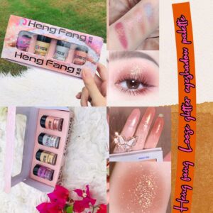 heng fang pack of 4 colors vivid loos pigment highlighter & glitter set
