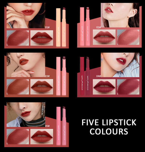 hengfang matte lips color lipsticks set of 5