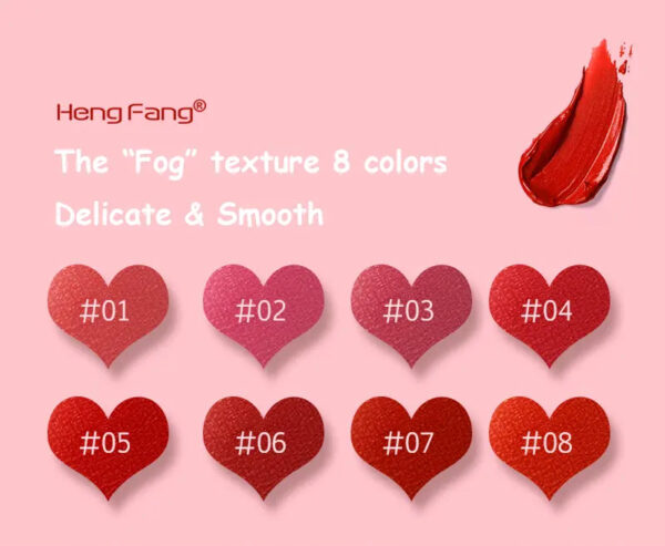 hengfang moisturizing 8 color heart shape lipsticks