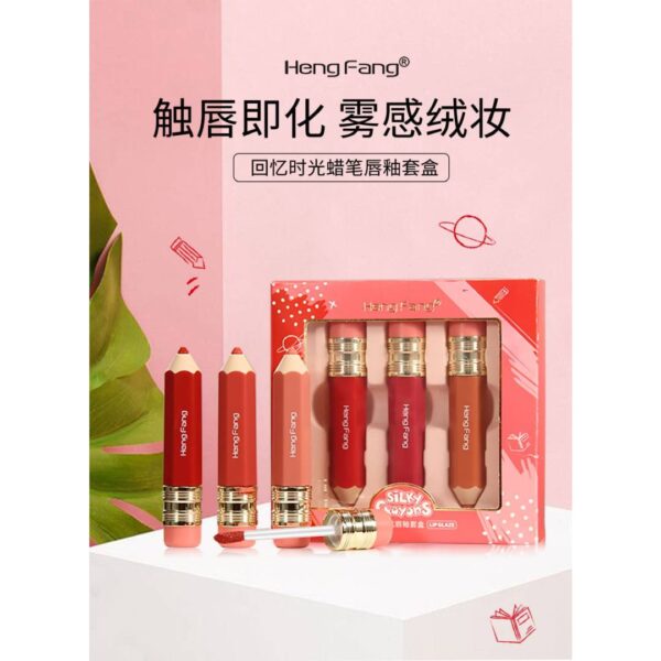 hengfang silky crayon lip gloss glaze matte set pack of 3