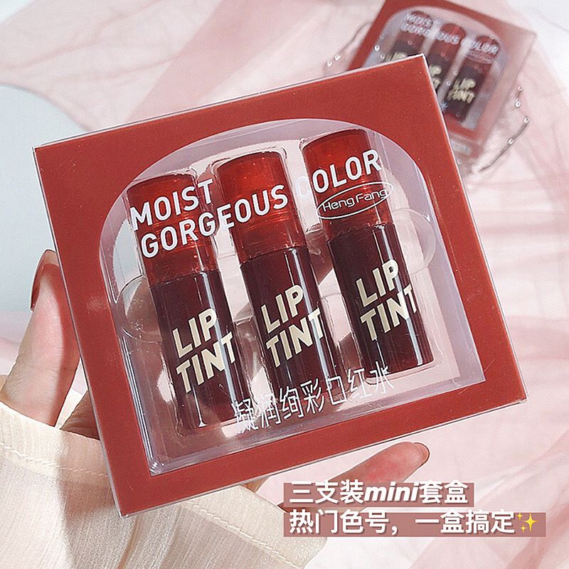hengfang moist gorgeous color lip tint 3pcs set