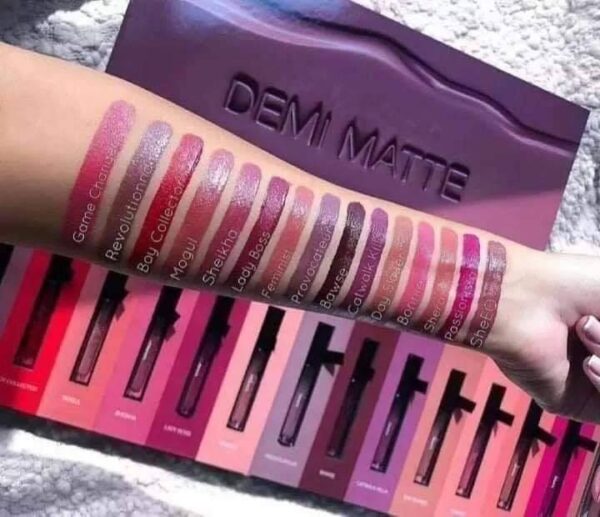 huda beauty demi matte 15 colors lipstick full matte and water proof 15pcs set