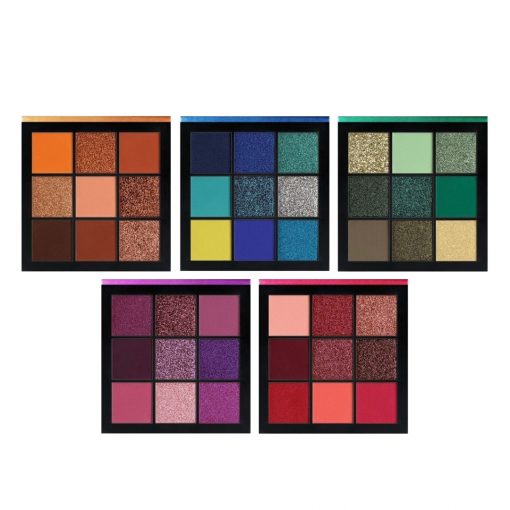 huda beauty obsessions eyeshadow palette pack of 5 & 8in1 brush set with leather bag