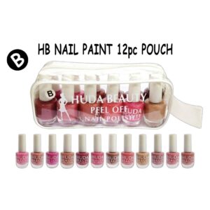 huda beauty peel off nail paint 12pcs set