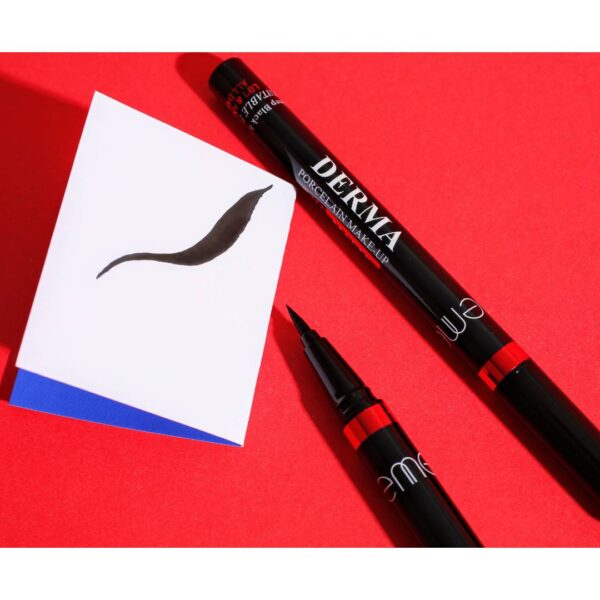 emelie derma 24 hour waterproof matte marker eyeliner pen black