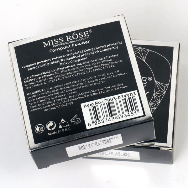miss rose 2in1 bright double layer compact black triangle face powder