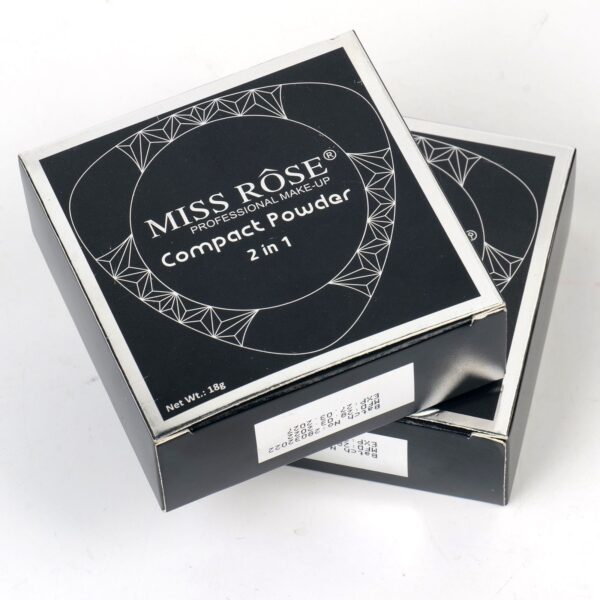 miss rose 2in1 bright double layer compact black triangle face powder
