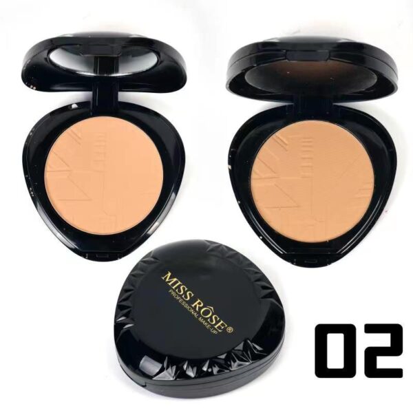 miss rose 2in1 bright double layer compact black triangle face powder