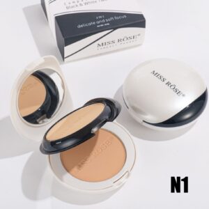 miss rose black & white two tone face powder