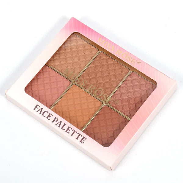 miss rose 6 color square face palette all in one