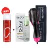 one step hot air brush (dryer + straightener) + enzo professional keratin hair serum + free gift
