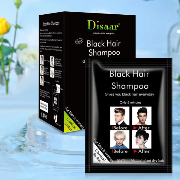 disaar black hair dye shampoo sachet pack of 10pcs