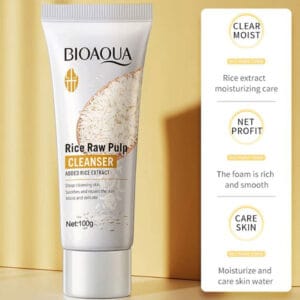 bioaqua rice raw pulp cleanser face wash 100g