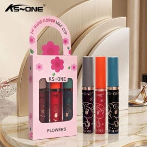 ksone-3-pcs-lip-gloss-flower-milk-cup-set
