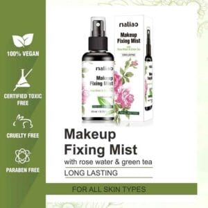 maliao long lasting makeup fixing mist with rose water & green tea 80ml 2
