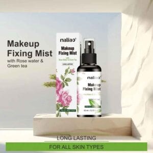 maliao long lasting makeup fixing mist with rose water & green tea 80ml